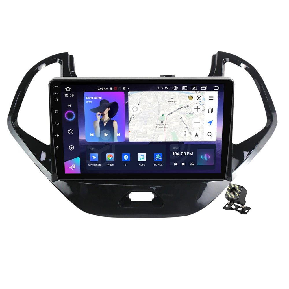 CARUENT Android 13 Car Radio Stereo CarPlay/Android Auto for Ford Figo 2015-2018 9 Inch Screen Support Navigation GPS WiFi Bluetooth FM RDS Steering Wheel Control+Backup Camera,Nf3/2+32g