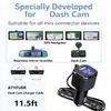 Dash Cam Charger Cable PD 20W & QC3.0 Built-in 11.5ft 66W 3-Port Super Fast Car Charg Mini USB Cable for Dash Cam GPS Navigator Charging for 12V Car and 24V Truck Power Adapter Cable... (J98) view 2