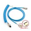 Chunsu Coiled Mechanical Keyboard Cable USB to Type C Single Sleeved with GX12(Electronic Blue) view 2