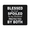 Blessed by God Spoiled by My Husband 10x12in Mouse Pad, Square Mouse Pad Waterproof and Non-Slip Rubber, Suitable for Computers, Games, Office view 1