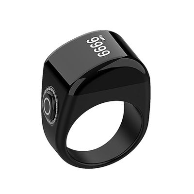Ziemms Zikr Ring- Muslim Digital Azan Alarm Clock, Digital Tasbih Finger Counter with OLED Screen, Waterproof, APP Support Counter Smart Ring(Black, 10 inch)