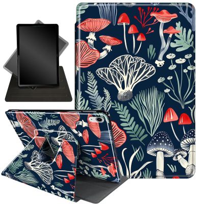 Case for iPad Mini 6 Case 2021,Case for iPad Mini 7 (A17 Pro 2024),360 Degree Swiveling Stand Protective Cover Auto Sleep/Wake Case for iPad Mini 7th/6th Generation 8.3",Red Mushroom