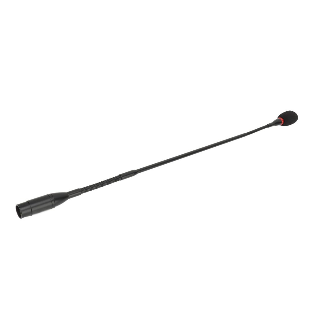 Naroote Desktop Gooseneck Microphone, Desk Microphone Gooseneck Microphone 23.2in Condenser 3 Pin Straight Plug Flexible with Indicator Windproof Cotton Aluminium Alloy Microphone