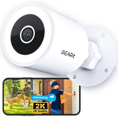 GEARit Cameras for Home Security - Outdoor Camera with Clear 2K HD Video - IP65 Weatherproof, Motion Detector Home Security Camera w/Color Night Vision, 2-Way Audio - Easy to Set Surveillance Camera