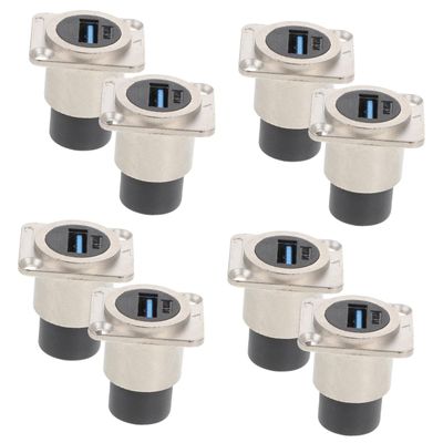 HOMOCONO 8pcs USB Panel Mount Coupler USB Connector for Industrial Equipment Flush Mount Design for Desktop and Laptop High-Speed Data Transfer Protective Cover