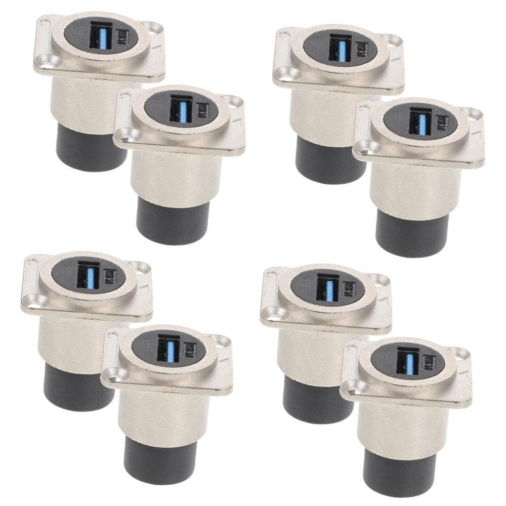 HOMOCONO 8pcs USB Panel Mount Coupler USB Connector for Industrial Equipment Flush Mount Design for Desktop and Laptop High-Speed Data Transfer Protective Cover