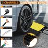3 Large Channel Rubber Cable Ramp Cable Protector Ramps, 28000 Lbs Load Capacity Heavy Duty Traffic Speed Bump Cable Cord Cover Ramp Wire Hose Protective for Driveway Indoor Outdoor, 1 Pack view 3