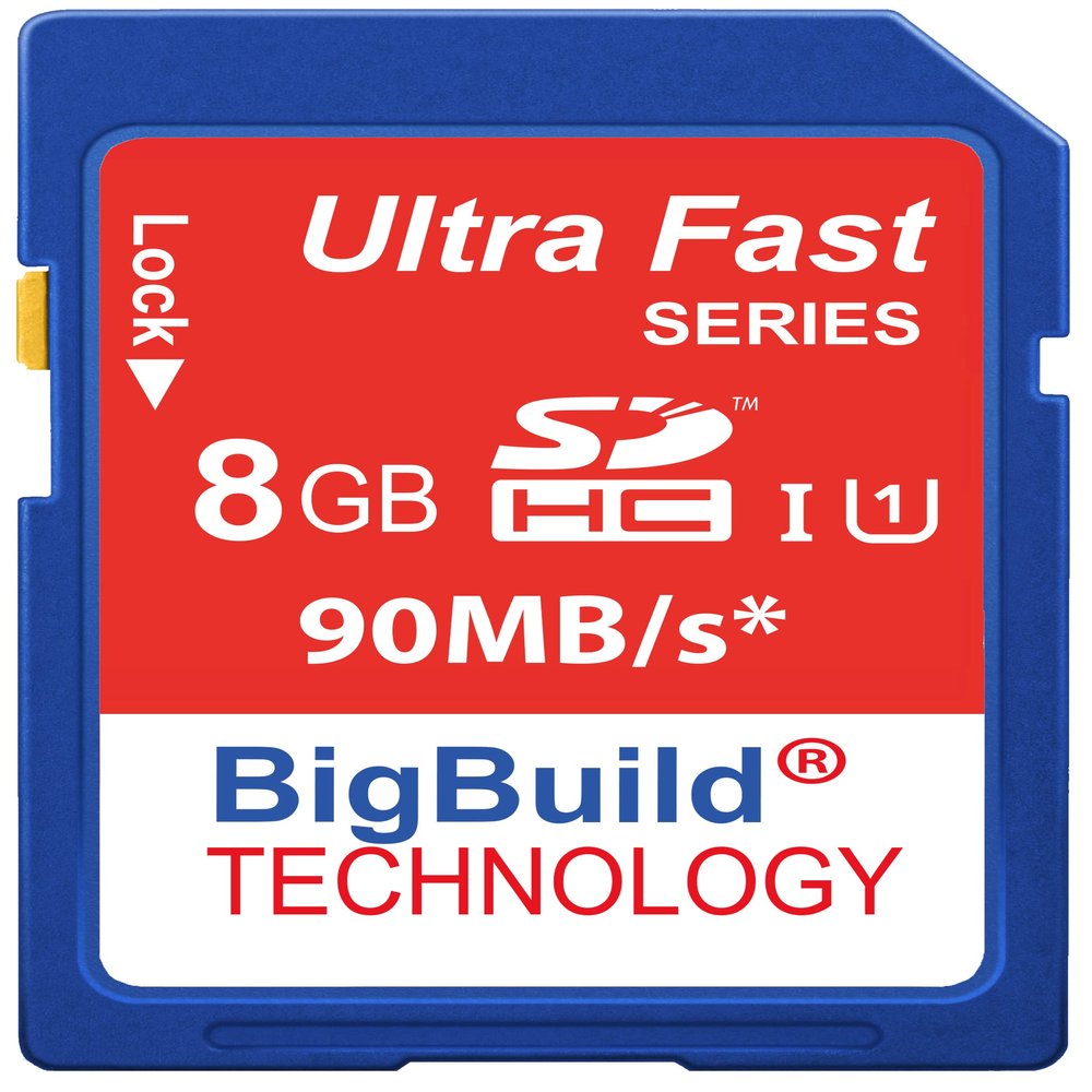 BigBuild Technology 8GB SDHC Memory Card for Fujifilm GFX 100, 100 II, 100S II, 50R Cameras