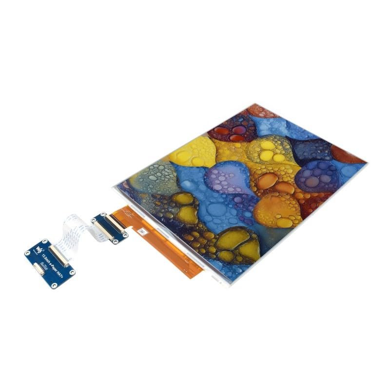 13.3inch E-Ink Spectra 6 (E6) Full Color E-Paper Display HAT+, 16001200 Pixels, SPI Communication, Low Power, Wide Viewing Angle, Paper-Like Effect Without Electricity (13.3inch e-Paper HAT+ (E))