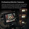 VILTROX DC-X2 6'' Touchscreen Camera Monitor with Rig Cage, 2000 nits 4K HDMI in/Out Video Field Monitor Kit with Sunshade Hood, 3D LUT, Waveform, Histogram & Vectorscope Tools, Black view 3