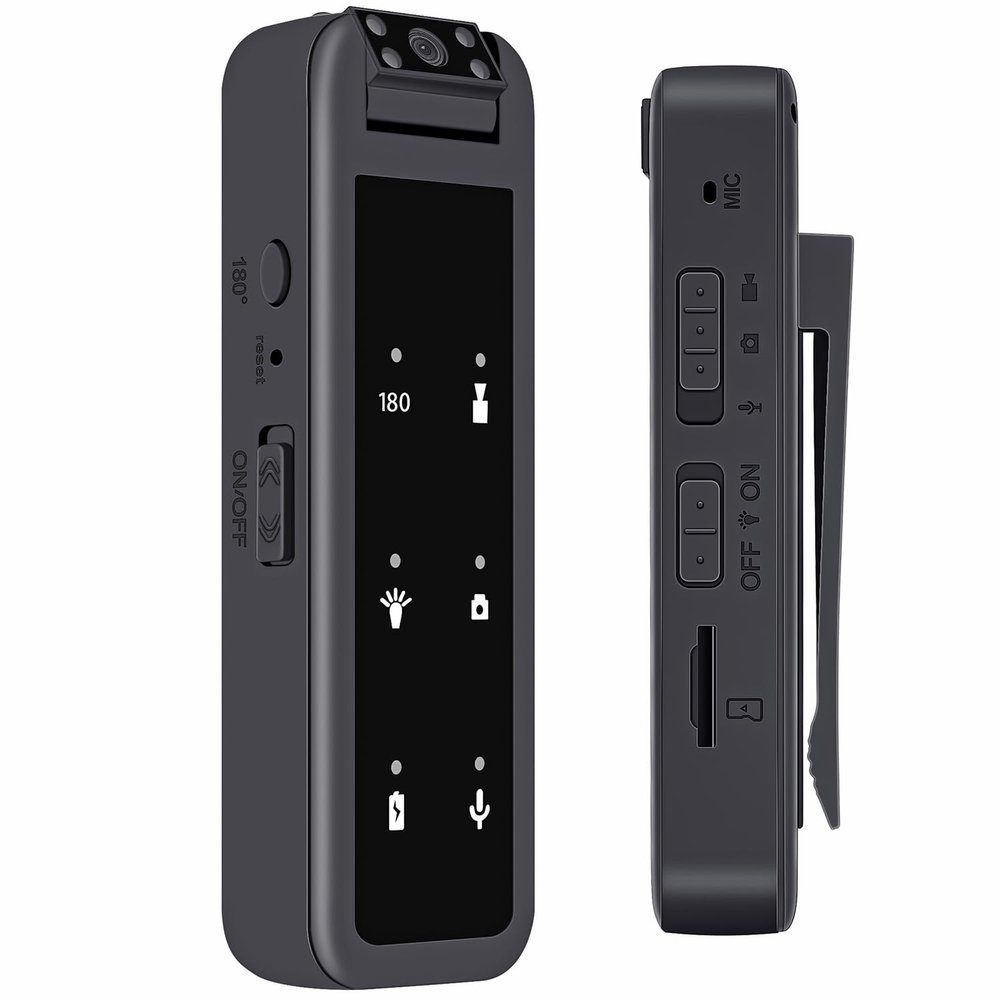 128GB 1080P Mini Body Camera,Body Worn Camcorder 5 Hours HD Wearable Action Cam with 180 Rotating Lens,with Night Vision, Easy to Take for Traveling, Walking, Law Enforcement and Outdoors Activities