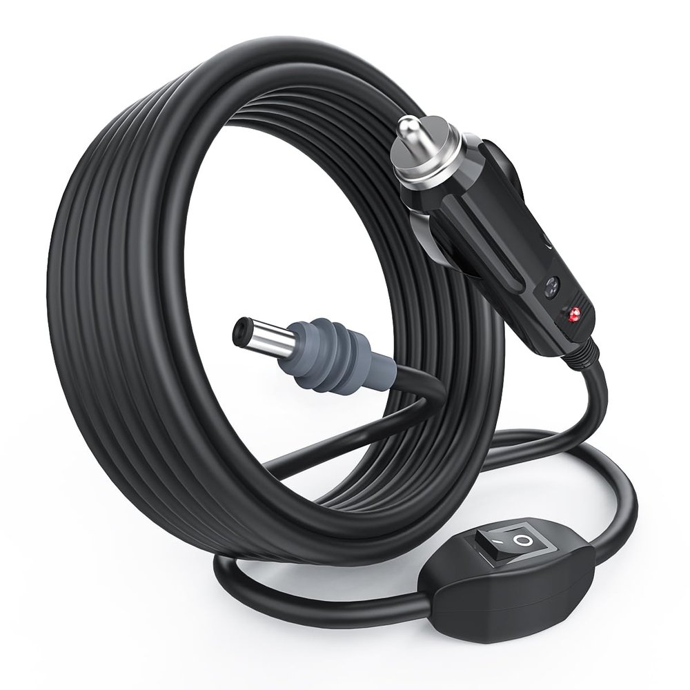 9.8FT Car Charger to DC Cable for Starlink Mini | Built-in Switch, Compatible with Car Charging | Portable, Durable, Reliable | Perfect for RVs, Camping, Travel & Emergency Use (C-lighter to DC5521)