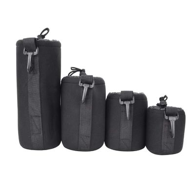 4PCS Lens Storage Bag, Camera Lens Cover with Hook, S M L XL Four Sizes, Soft Fur Lining, Protects from Dust, Scratch, Suitable for DSLR Lens, Easy to Carry