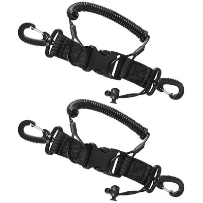 MiOYOOW Scuba Diving Lanyards, 2Pcs Anti-Lost Spring Ropes Stretchable Spring Coiled Lanyards with Quick Release Buckle for Cameras Dive Flash Lights