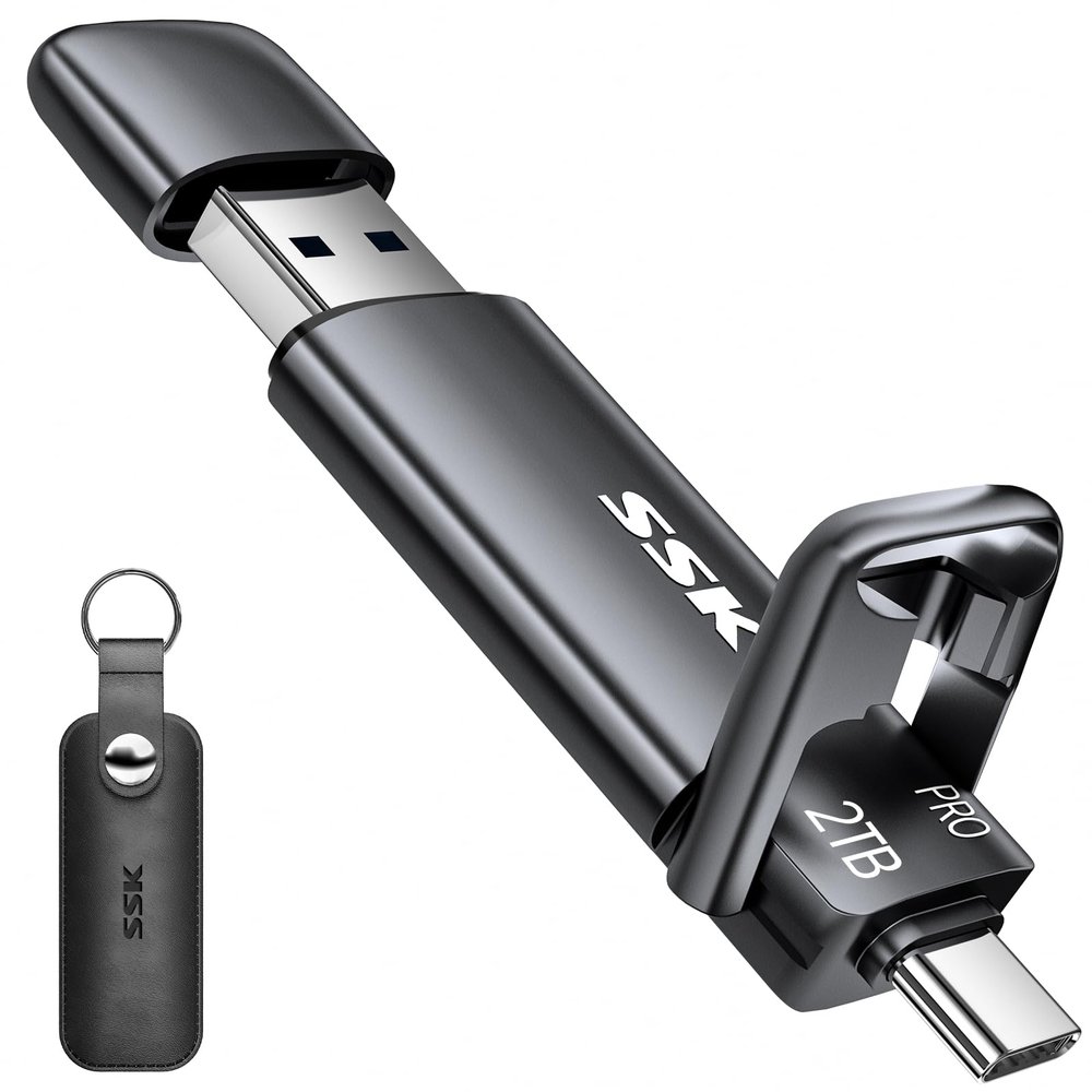 SSK 2TB External USB SSD Flash Drive Bundle