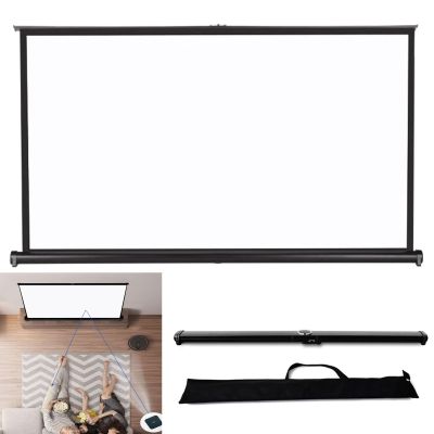 30in/40in/50in Portable Projector Screen - Portable Floor Standing, 4:3/16:9 Manual Retractable Pull-Out Style, Desktop Projection Screen Home Theater Little Screen Mobile Movie Screen(16:9,30in)