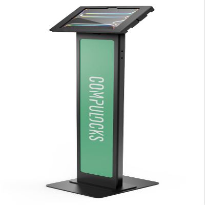 Compulocks iPad Pro M4/M5 Apex Enclosure Brandable Floor Stand  Secure Tablet Display Stand, Kiosk Mount, Stand for Touchscreen Tablets, Digital Signage, POS Display - Black