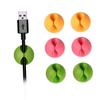 TINEASUR 6pcs Cable Clips Cord Management Organizer for Desk Wall Home Office Tidy up Power Cords USB Charging Cables Headphones Red Green Yellow view 1