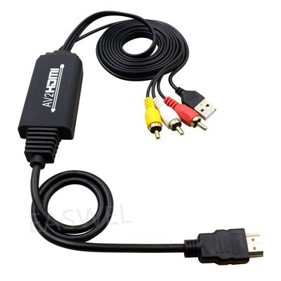 1080P HDMI Male Video to 3 RCA AV Audio Cable Cord Adapter Fit for HDTV DVD