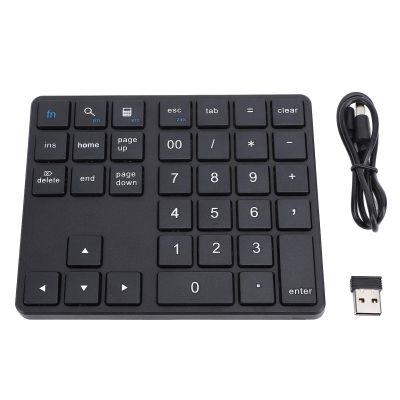 35 Keys Number Keyboard Pad, External Mini Slim Keyboard with Receiver BT5.0 BT3.0 Number Keypad External Number Keypad for OS X Laptop Desktop Smartphone (Black)