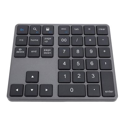 35 Keys Number Keyboard Pad, External Mini Slim Keyboard with Receiver BT5.0 BT3.0 Number Keypad External Number Keypad for OS X Laptop Desktop Smartphone (Grey)