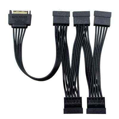 15pin SATA 1 Male To 5 Female Splitter Hard Drive HDD SSD Power Adapter Cable