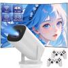 P30 Max Projector and Game With 2 Wireless Controllers, Video Game Console with Retro Games 15000+ Games, 4k Smart Plus HD Auto Keystone Correction Movie Projector with 14 Emulators (P30 MAX-32G) view 1