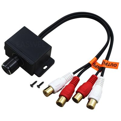 Car Home Audio Amplifier Bass RCA Gain Level Volume Control Knob LC-1 Black U1D9
