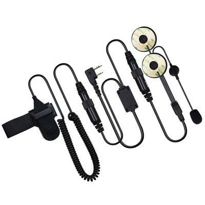 2 Pin PTT Motorcycle Helmet Headset Earpiece Fit for Kenwood Walkie Talkie