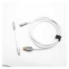 Chunsu Keyboard USB to Type C Cable Metal Plug with 0B Aviator- Black White with Cable Bite(Full Black) view 3