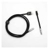 Chunsu Keyboard USB to Type C Cable Metal Plug with 0B Aviator- Black White with Cable Bite(Full Black) view 4