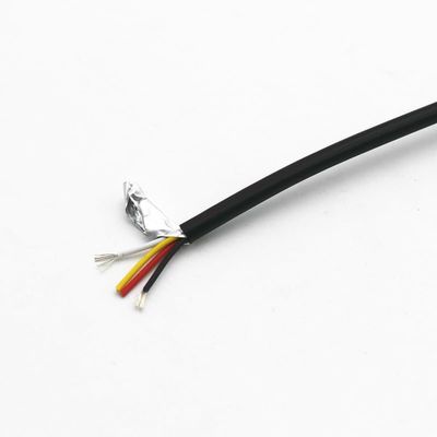 Chunsu 4 Core Shielded Wire 2547 24awg Tinned Copper Wire 4P USB Keyboard Cable Wire PVC Insulation(Shield Black 24awg)