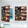 Case for 6" Kindle (11th Generation, 2024/2022 Release) Slim PU Leather Adjustable Multi-Angle Smart Shell Cover with Auto Wake/Sleep for Kindle 2024/2022 11th Gen e-Reader, Deer American Flag view 4