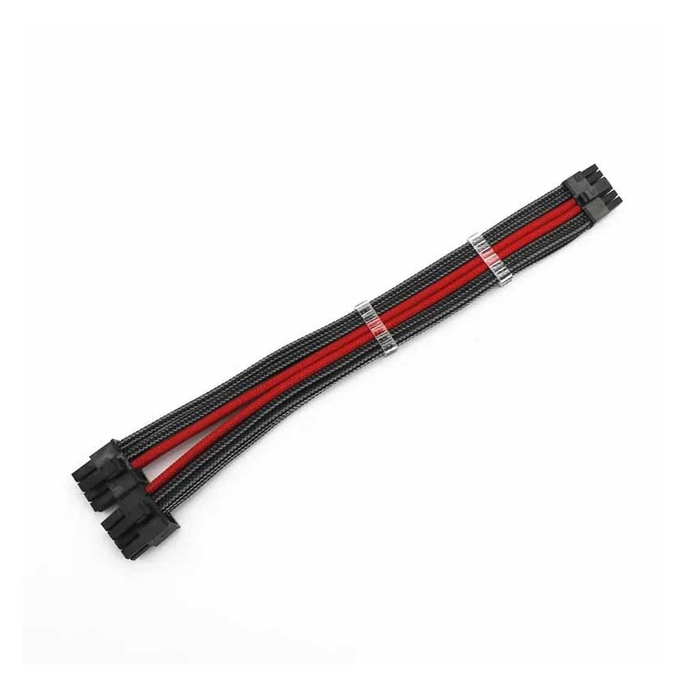 Chunsu PSU Dual 8Pin CPU to Mini 12pin GeForce RTX 30 Series Power Supply Cable with Combs(Carbon red)