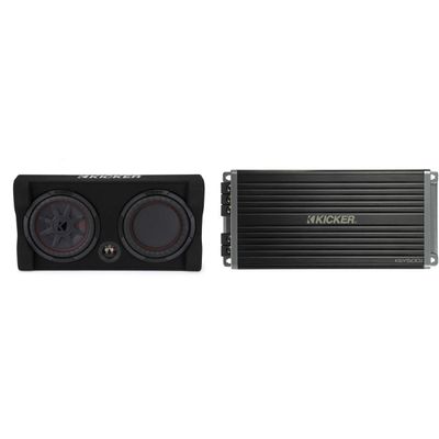 KICKER Comp RT 10 Inch 48TRTP102 Thin Down Firing Enclosure Package with 47KEY5001 Bundle