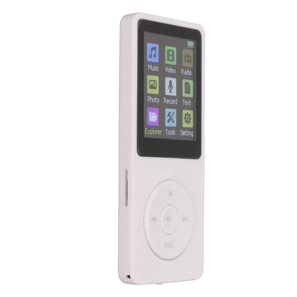 Dioche Music Player, Kids Music Player Digital Music Player with and Music Player for Kids 1.8 Inch LCD Support Small Memory Card (White)