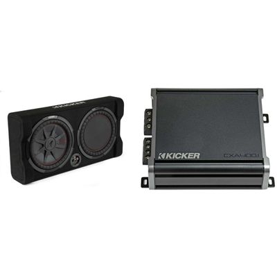 KICKER 48TRTP122 Comp RT 12" Subwoofer Enclosure Package + 46CXA4001 Amp Bundle