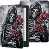 GFRGTFHYT Case for 6" Kindle (11th Generation, 2024/2022 Release) Slim PU Leather Adjustable Multi-Angle Smart Shell Cover with Auto Wake/Sleep for Kindle 2024/2022 11th Gen e-Reader,Human Bone Rose view 1