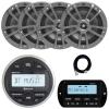 JBL PRV-175 Marine Gauge Hole Mount USB Bluetooth AM/FM Digital Stereo Receiver, Wired Remote, 20-Foot Extension Cable, 4x 6.5" 180 Watt Peak Power 2-Way Multi-Element Boat Gray Speakers view 1