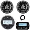 JBL PRV-175 Marine Gauge Hole Mount USB Bluetooth AM/FM Digital Stereo Receiver, Wired Remote, 20-Foot Extension Cable, 2x 6.5" 225 Watt Peak Power 2-Way High-Performance Boat Chrome Speakers view 1
