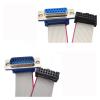 ACGTUY FC-10/16/26/40 to DIDC DB9/15/25/37 Pin Ribbon Cable 2.54mm Pitch Male to Female Flat Cable RS232 COM Connector Cable(DB15 Female) view 2