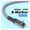 ACGTUY Thunderbolt USB 4 90 Degree Angle Cable 40Gbps USB4 Elbow Type C Thunderbolt3 4 Data Transfer Cable USB C PD240W Fast(2m,USB4 40G 8K L3) view 3