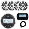 JBL PRV-175 Marine Gauge Hole Mount USB Bluetooth AM/FM Receiver, Wired Remote & 20-foot Extension Cable Bundle Combo Two Pairs (QTY 4) Of 6.5" 180W Max 2-Way Multi-Element Boat White Speakers view 1