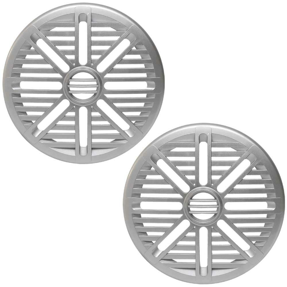 ASA Electronics Boat Speaker Grille RG65HGS | Silver 6 1/2 Inch (Pair)