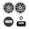 JBL PRV-175 Marine Gauge Hole Mount USB Bluetooth AM/FM Receiver, Wired Remote, 20 ft Extension Cable, 2x 6.5" 225 Watt Max Power High-Performance 2-Way Boat Audio Speakers (White) view 1