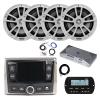 Infinity PRV-315.2 Marine Gauge Hole Mount USB Bluetooth AM/FM/WB Radio Receiver, Remote, Extension Cable, Amplifier w/Kit, 4x 6.5" 225 Watt Max 2-Way High-Performance Boat Audio Speakers (White) view 1