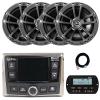 Infinity PRV-315.2 Marine Gauge Hole Mount USB Bluetooth AM/FM/WB Radio Receiver, Wired Remote W/ 20-Foot Extension Cable, 4x 6.5" 225W Max Power 2-Way High-Performance Boat Chrome Speakers view 1