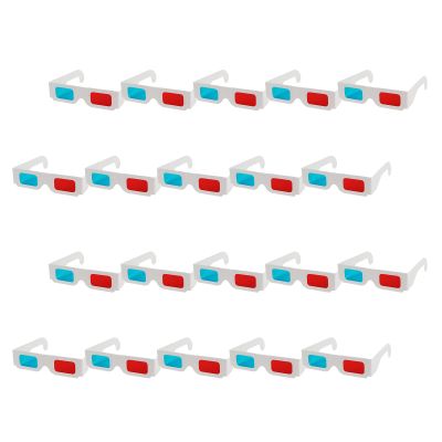 HOMSFOU 20pcs Movie Glasses Red-Blue Frames Display Glasses Accessories for Boys and Girls Party Lightweight Safe