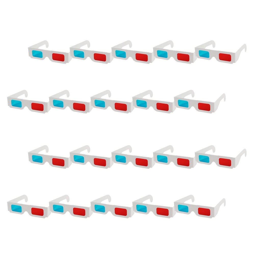 HOMSFOU 20pcs Movie Glasses Red-Blue Frames Display Glasses Accessories for Boys and Girls Party Lightweight Safe