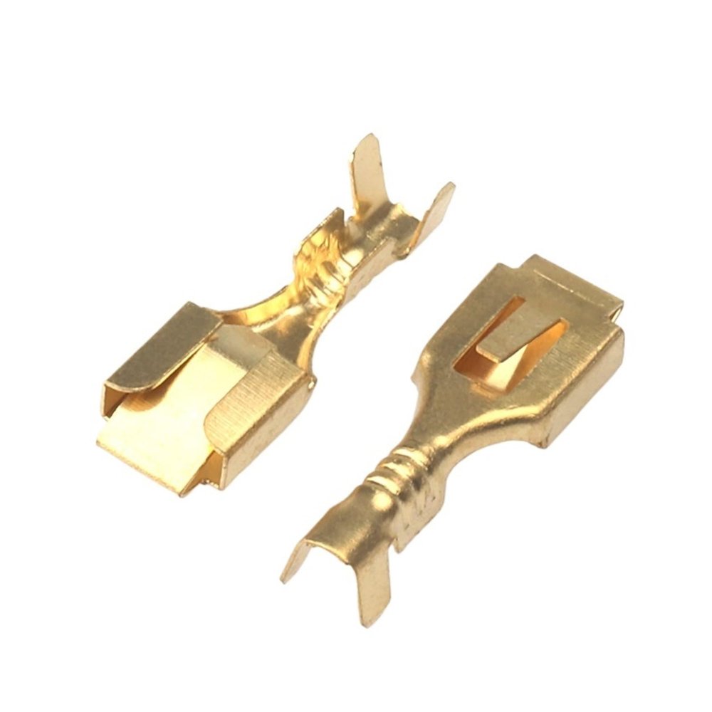 20/50/100/200 Pcs 6.3MM Car Crimp Terminal DJ621-B6.3 Spade Connector Copper Pins Auto Female Splice Wire Terminals(500 pcs)